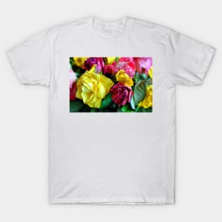 Yellow Pink Red Rose's Summer Flowers T-Shirt